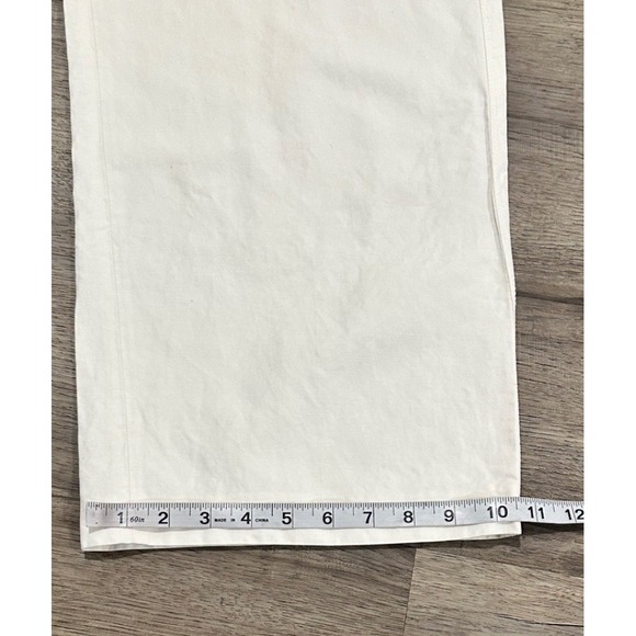 VINCE Wide Leg Cropped Linen Blend Pants White Women Size 6 Minimalist - Picture 8 of 9